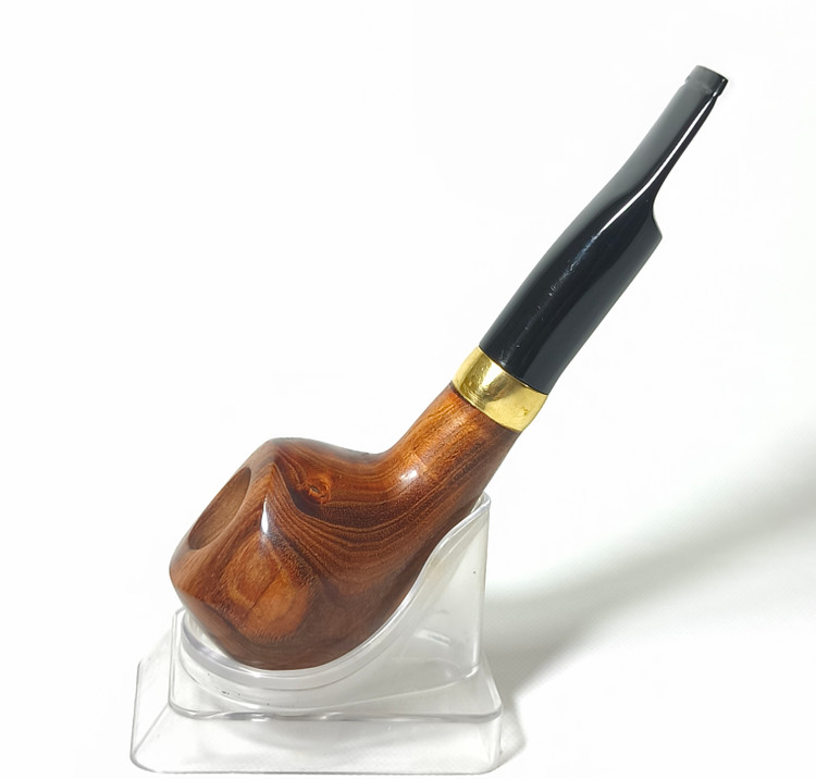 پیپ چوبی دستساز. بدون خراطی. چوب سخت کایو. رنگ طبیعی چوب